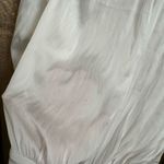 EXPRESS  White Silky Button Down Long Sleeve Bodysuit Blouse Medium Photo 5