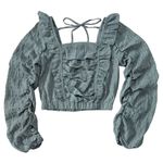 HYFVE Puff Sleeve Long Sleeve Blouse Square Neck Top Size Small Green NWOT Photo 2