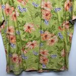 Vintage Jones New York Sport Womens Shirt XL Floral Linen Cotton Tropical Beachy Green Photo 6