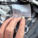 Evan Picone  14 P Black White V Neck Side Tie Ruched Dress Abstract Floral Modern Photo 2