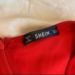 SheIn Solid Red Plunge Neckline Romper Barbie Jumpsuit Flutter Sleeves Size Small Photo 7