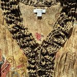 American Vintage vintage ruffle animal print leopard cheetah print floral paisley tank top Photo 3