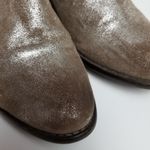 Seychelles  LEATHER SUEDE BROWN SILVER METALLIC DISTRESSED RELAXED ANKLE BOOTIES Photo 5