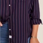 Grayson The Hero Button Up Shirt Frank‎ & Eileen Navy Blue Red Stripe Sz 2 Small Photo 1