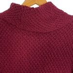 American Eagle Crochet Cowl Neck Tunic Sweater Pullover Oversized Red Knit M  Photo 3