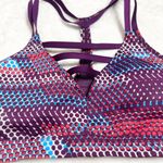 Victoria's Secret Victoria’s Secret Sport VSX Purple Geometric Racerback Sports Bra Size Small Photo 4