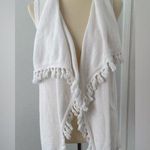 Lilly Pulitzer Abbot White Sweater Vest Fringe Draped Coastal Boho Size Small Photo 0
