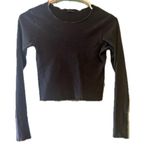 Brandy Melville  Navy Cropped long sleeve sz small Photo 0
