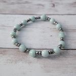 Vintage Stretch Bracelet Pastel Green Tone Photo 0