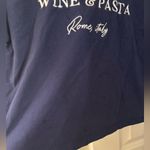 Wildfox 100% Cotton Cropped Wine & Pasta Tee in Navy, Size S Photo 3