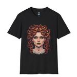 Handmade  Glam N Budget Medusa Tee Black Graphic T-Shirt Women’s L Photo 0
