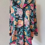 VTG Kathryn Floral Button Down Satin(?) PJ Nightshirt Long Sleeve Top Wo… Size M Photo 0