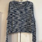 Silence + Noise  Knit Sweater Oversized Blue Heather Comfy Medium Boxy Photo 0