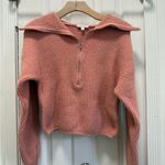 For Love & Lemons Ryan half Zip Sweater Rose Pink Photo 3