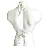 🔃White Ribbed Bikini Swimsuit Top Size L Photo 2