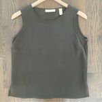 Kate Hill Vintage  Petite Sleeveless 100% Silk Shell Tank in Olive Green Medium Photo 0
