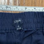 J.Crew Navy linen elastic waistband tapered pant 4 Blue Photo 3