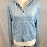 Juicy Couture OG frosted ice blue rhinestone one zip up hoodie size large NWT Photo 6