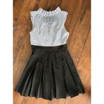 Gracia EUC  Black Pleated Dress‎ with Navy Pinstripes Size Small Photo 5