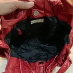 Hype Shoulder Bag Purse Red Engraved Scrunch Top Snap Closure Floral Women Hobo Photo 7