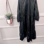 Chico's  Black Faux Leather Pleather Midi Tiered Dress Size 16 Photo 7
