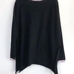 Cloth by Design New Convertible Side Slit Sweater Contrast Trim Black Purple Photo 10