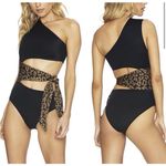 Beach Riot  Carlie Black Cheetah Side Tie One Piece Swimsuit NWOT Size XS Photo 1