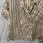 Oscar de la Renta  Expressions Cream Striped Blouse Size 12 Photo 1