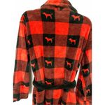 PINK - Victoria's Secret Victoria’s Secret PINK Women’s Plaid Check Dog Print Robe Red Size M/L Photo 6