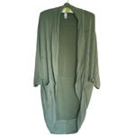 Athleta Ethereal Cocoon Wrap Cardigan Sweater L/XL Green Open Front Cozy Lounge Photo 2