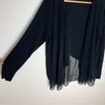 a.n.a . | Black Sheer Panel Long Sleeve Cardigan | Large Photo 2