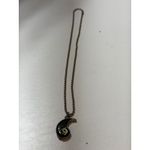 Y2K Yin Yang Paisley Pendant Necklace Glitter Enamel Ball Chain Vintage Style Black Photo 1