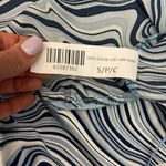 Streetwear Society NWT 2 Tone Blue & White Abstract Print Sheer Long Sleeve Wrap Photo 8