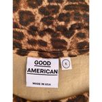 Good American Cheetah Cropped Long Sleeve Crewneck Raglan Sweater 6 NWT Photo 4