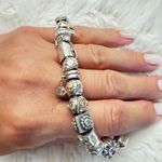 Pandora and Chamilia silver and gold bracelet with 16 charms/spacers Photo 2