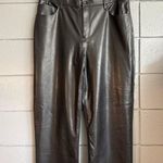 Abercrombie & Fitch Women's Black Vegan Leather High Rise Loose Pant size 18S Photo 2