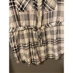 Miss Lili  Black And White Plaid Challis Tunic Top Size 1X Photo 2