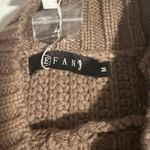 EFan Sz M Women's Large Brown Sweater Cable Knit Long Sleeve Crew Neck NWT Size M Photo 3