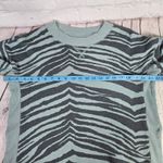 Aerie  Zebra Print Oversized Sweatshirt Light Blue‎ Grey Long Sleeve Crew Neck XS Photo 6
