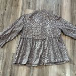 Willi Smith Sweatshirt Material size XL jacket, peplum bottom, w/light metallic design, pit to pit is 22, length is 25 Photo 1