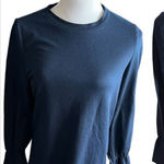 Sweet Rain Womens Chambray Striped Tie Back Pullover Shirt Top - Sz L Photo 0