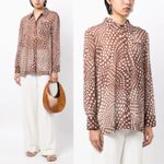 STAUD  Graphic Print Semi Sheer Shirt S Photo 1