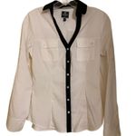 EXPRESS “The Essential Shirt” White Black Photo 4