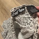 Planet Gold Ditsy Floral cotton smocked Tiered Ruffle Skirt White Black medium Photo 2