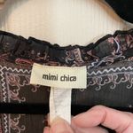 Mimi Chica all sheer boho patchwork paisley 3/4 sleeve dress swimsuit cover. L Photo 7