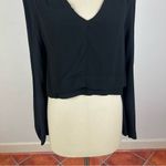 Free People Black Bell Sleeve V Neck Top Photo 3