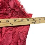 Adrianna Papell  Floral Lace Sleeveless V-Neck Dress Size 8 Coral Pink Photo 5