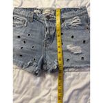 Band of Gypsies  Blue Denim Shorts Violet Size 25 Stud Holes Festival Rocker Photo 5