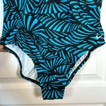 Nike Women's  Black Teal V-Neck Training Athletic Swimsuit Size Large EUC #7959 Photo 2