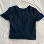 ZARA Navy Blue Sheer Floral Lace Top Photo 4